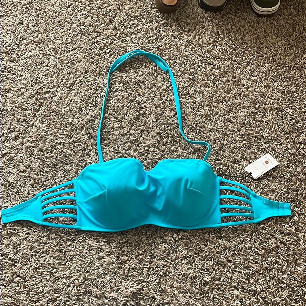 Turquoise Strapless Bikini Top